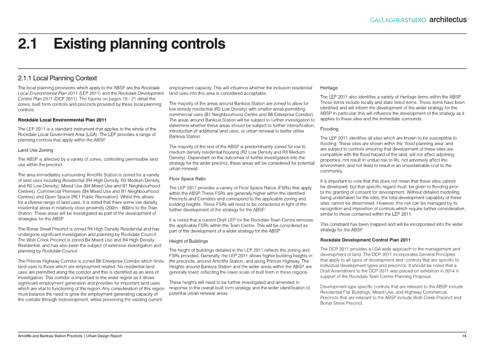 2.1 Existing Planning Controls
