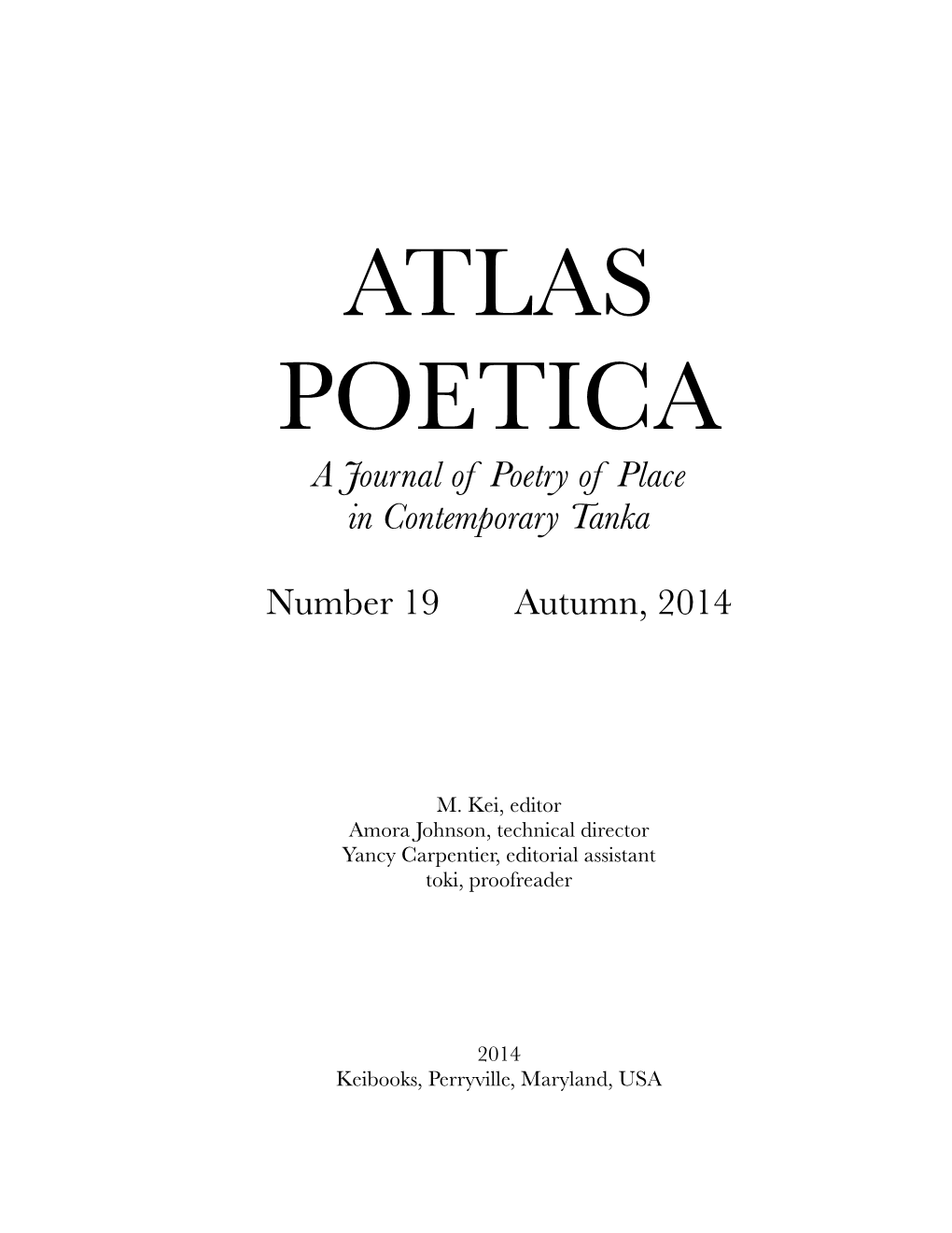 Atlas Poetica Issue 19