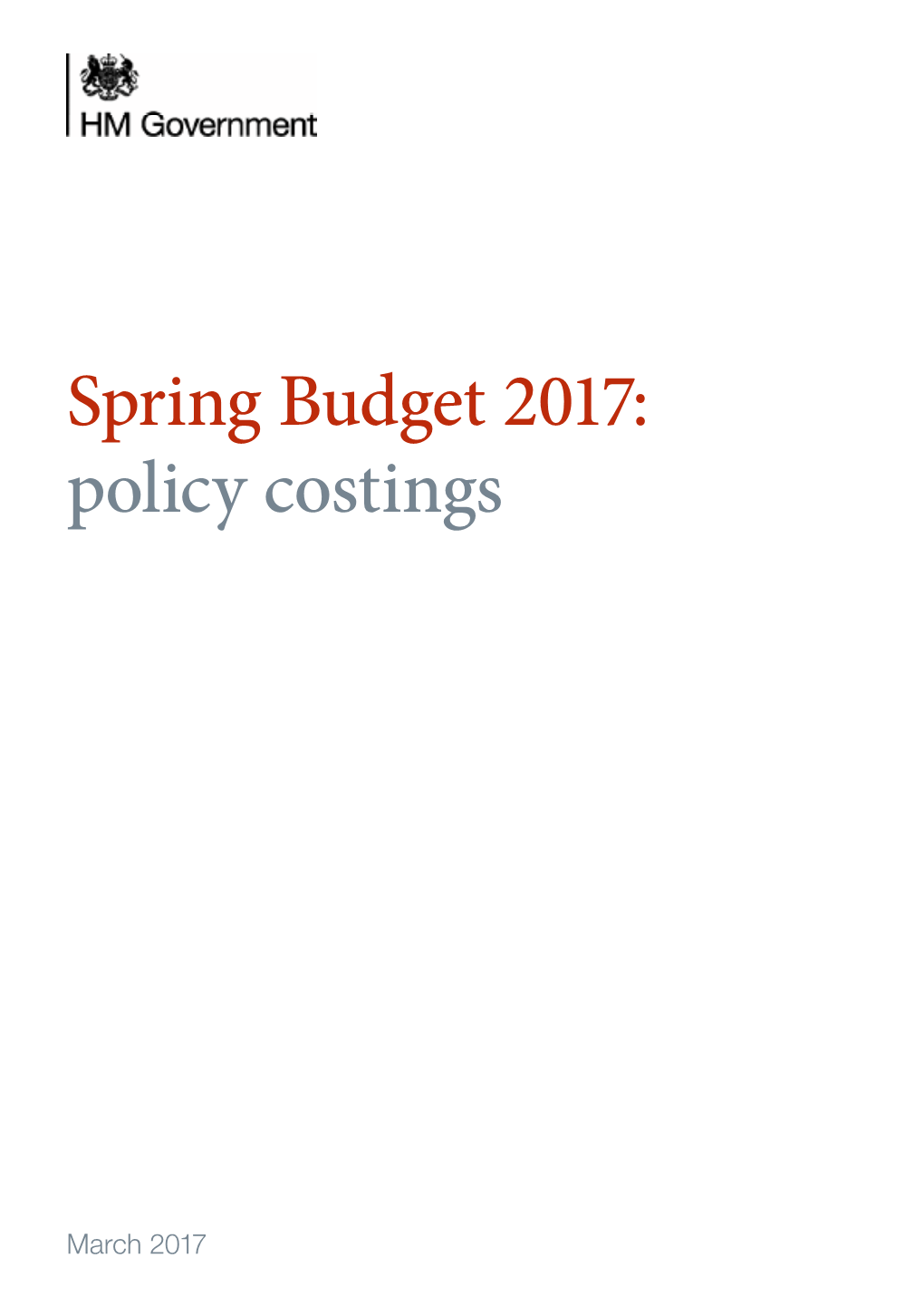 Spring Budget 2017: Policy Costings