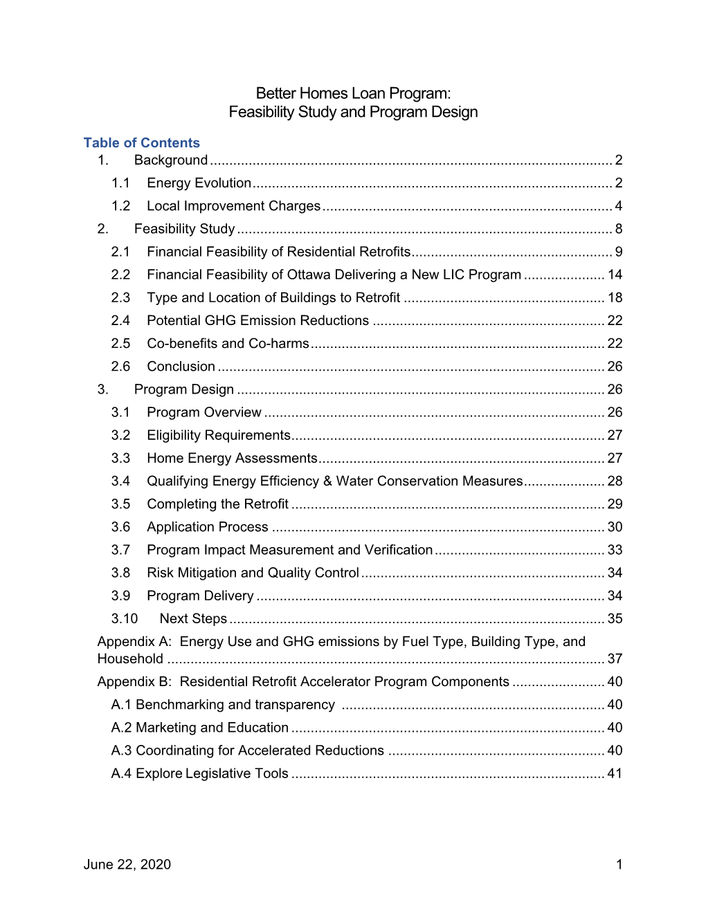 Better Homes Loan Program: Feasibility Study and Program Design