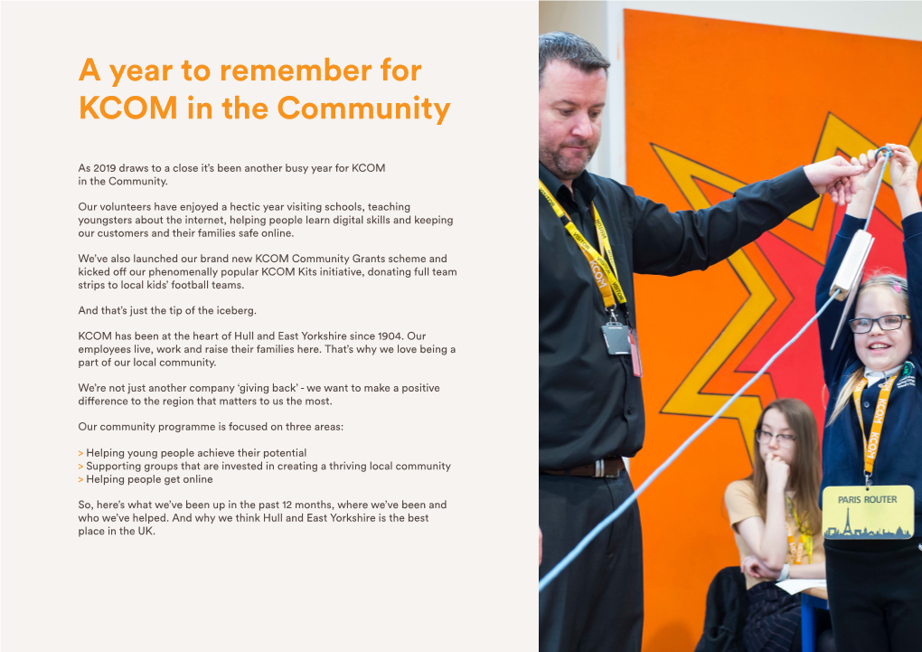 A Year to Remember for KCOM in the Community