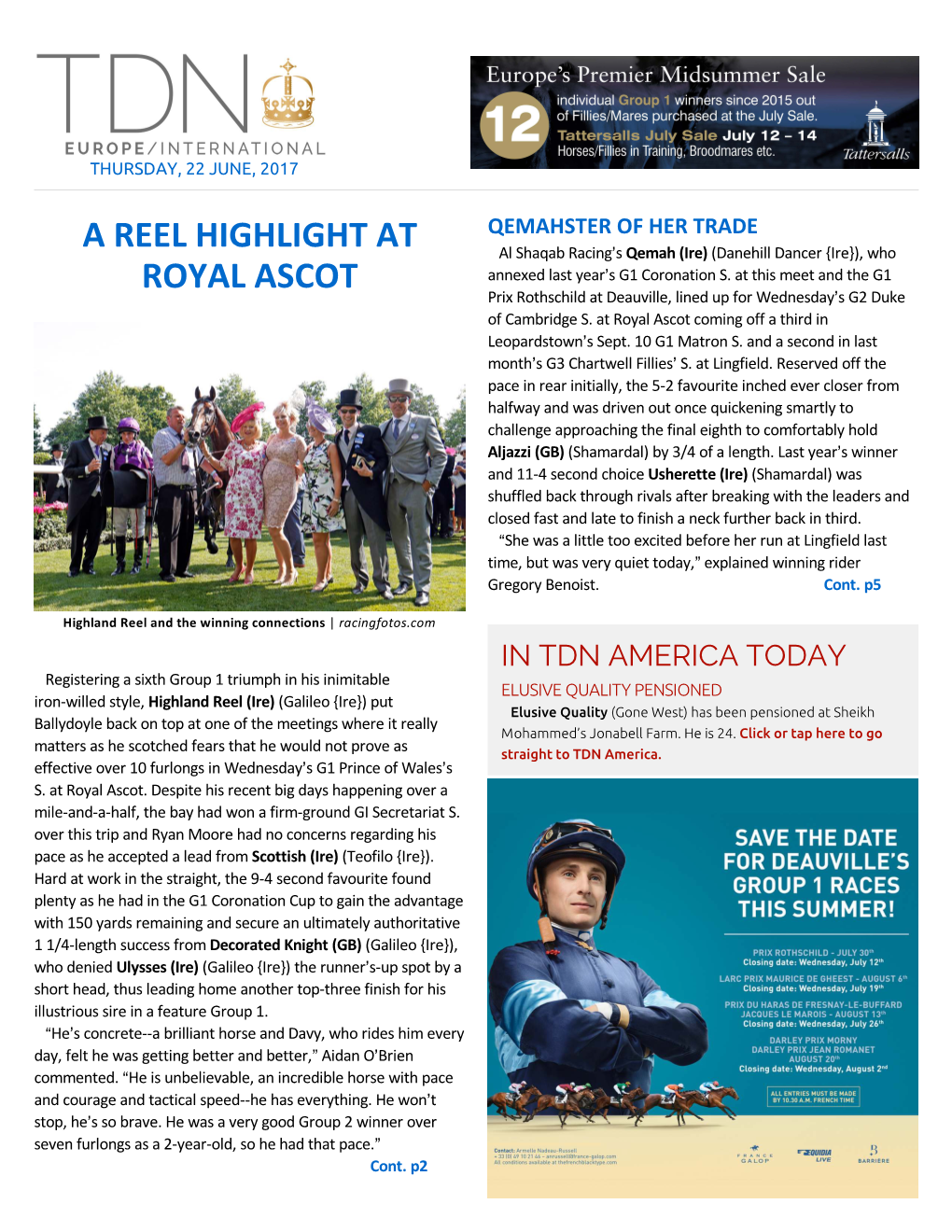 A Reel Highlight at Royal Ascot Cont