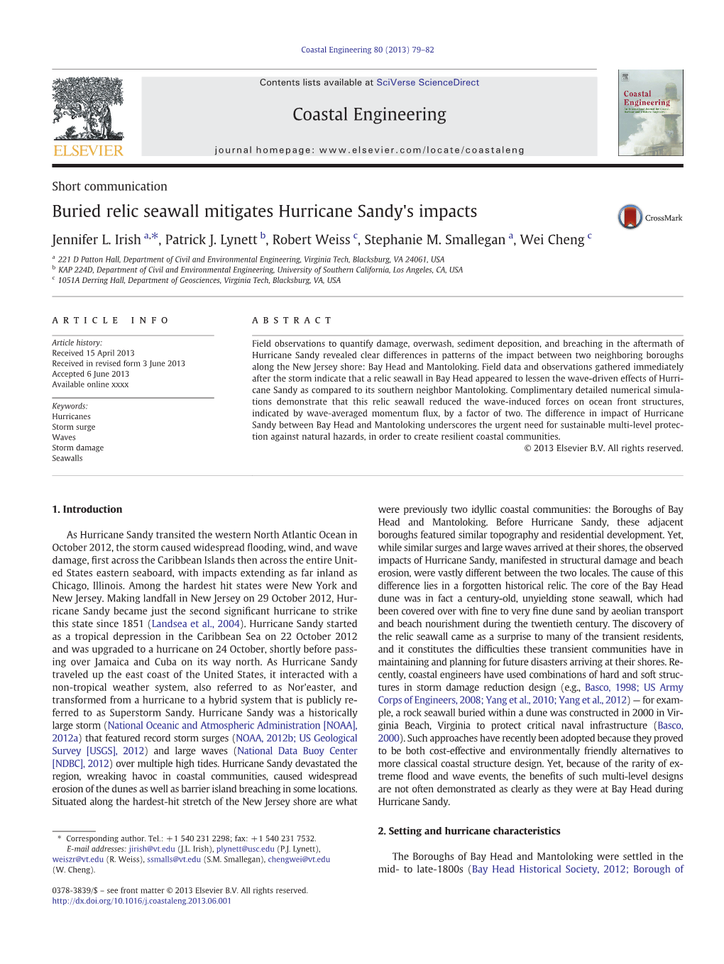 Seawall Mitigates Hurricane Sandy's Impacts (Pdf)