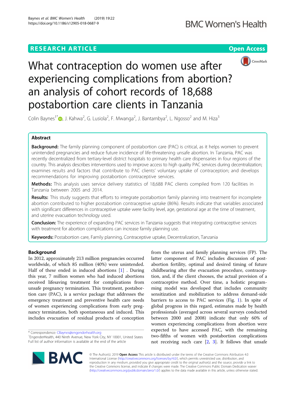 What Contraception Do Women Use After Experiencing Complications