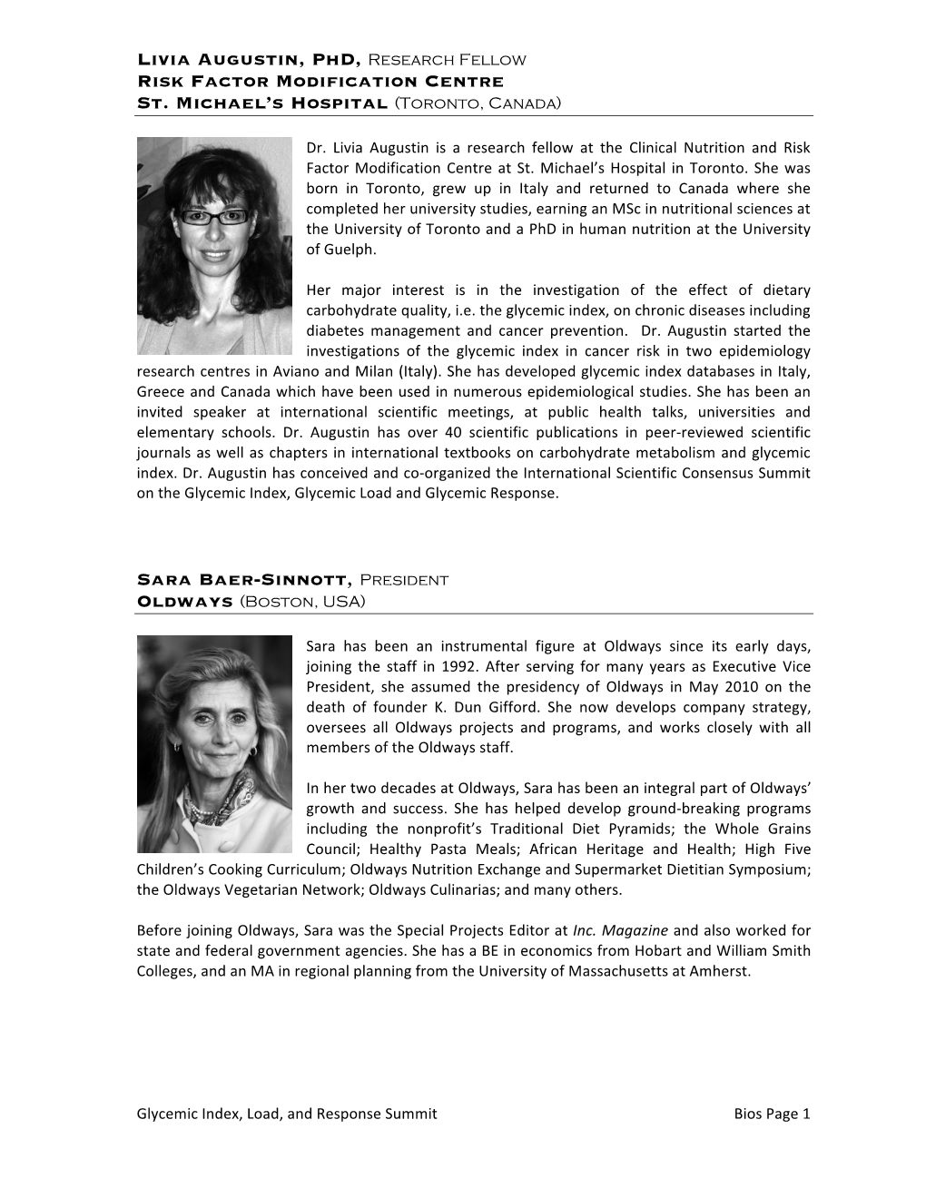 Bios of Scientists