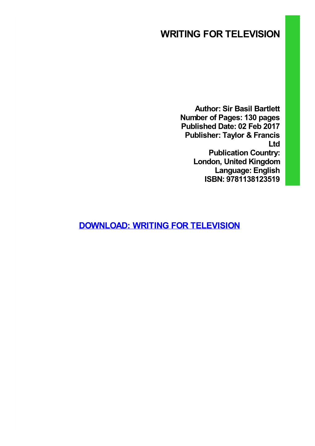 {PDF} Writing for Television