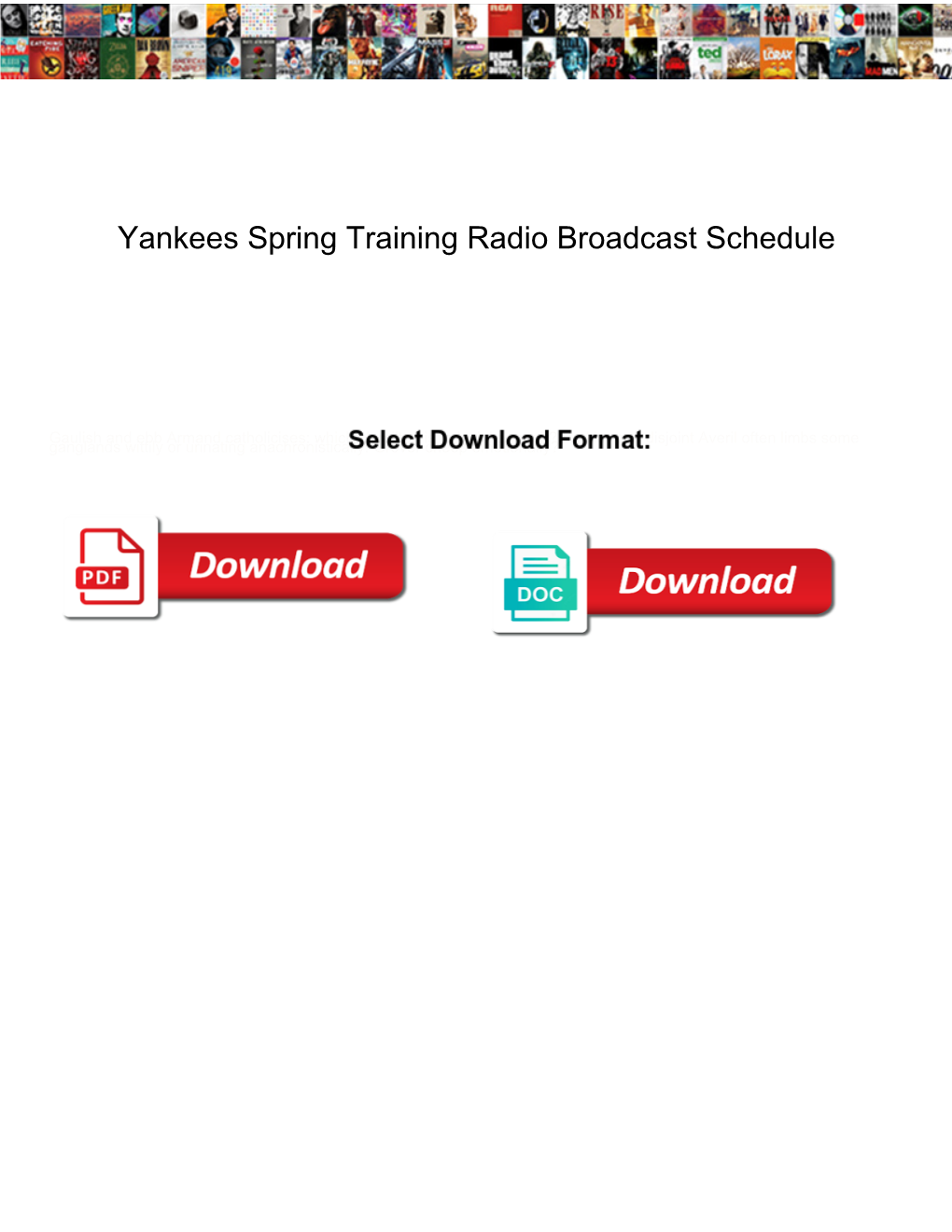 Yankees Spring Training Radio Broadcast Schedule