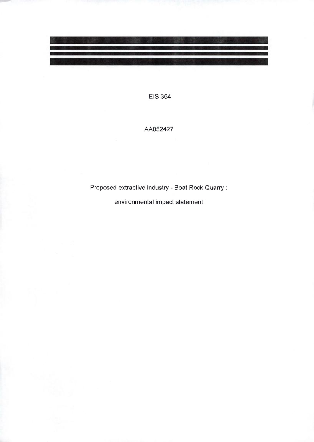 EIS 354 AA052427 Proposed Extractive Industry