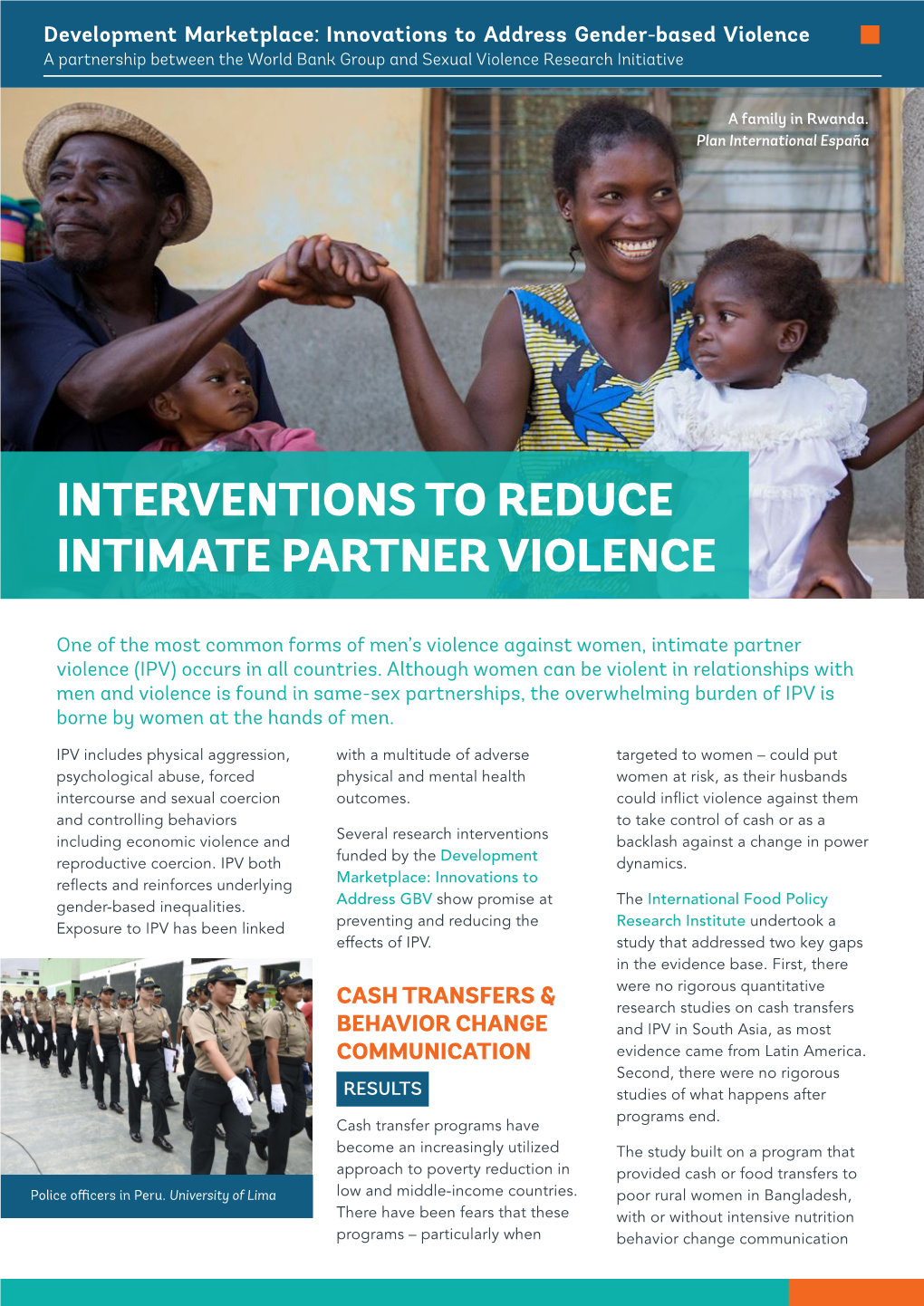 Interventions to Reduce Intimate Partner Violence