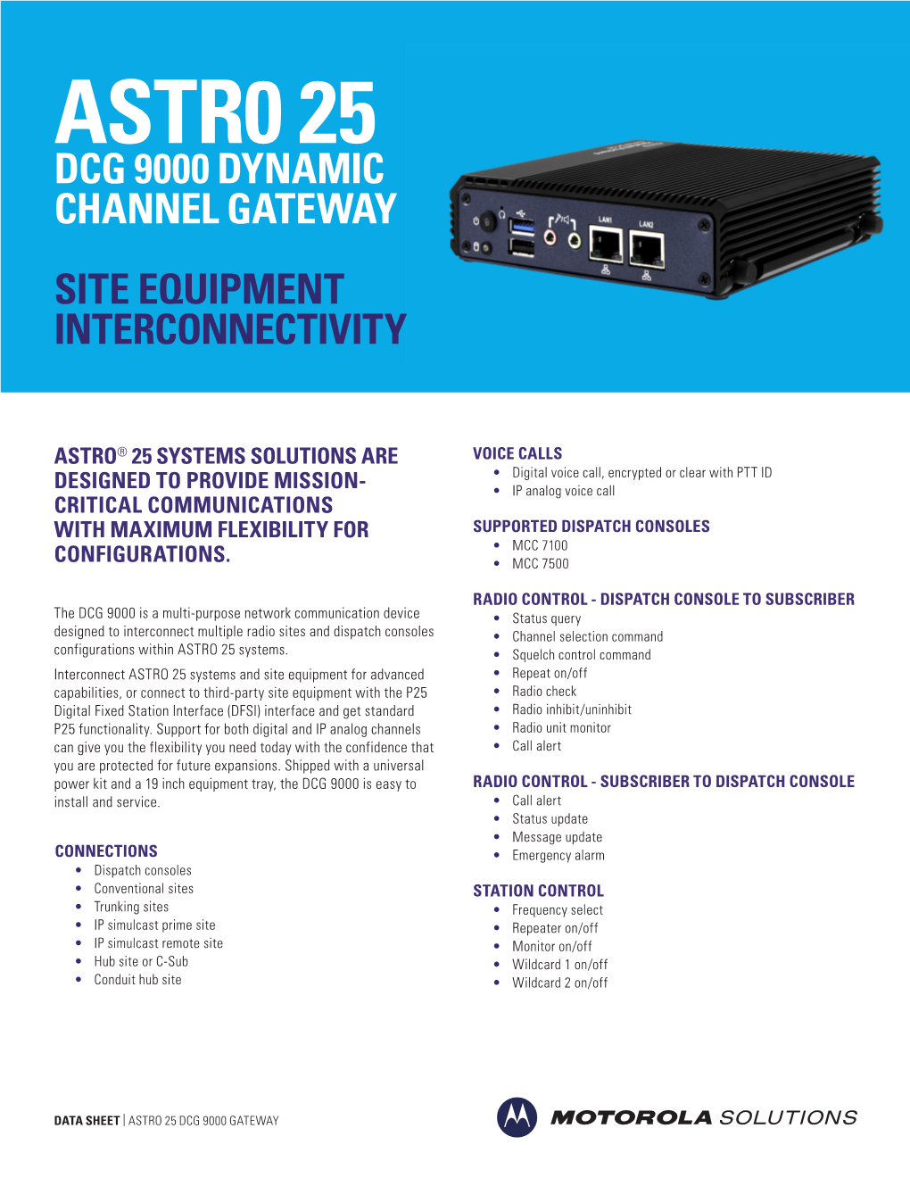 Astr0 25 Dcg 9000 Dynamic Channel Gateway Site Equipment Interconnectivity