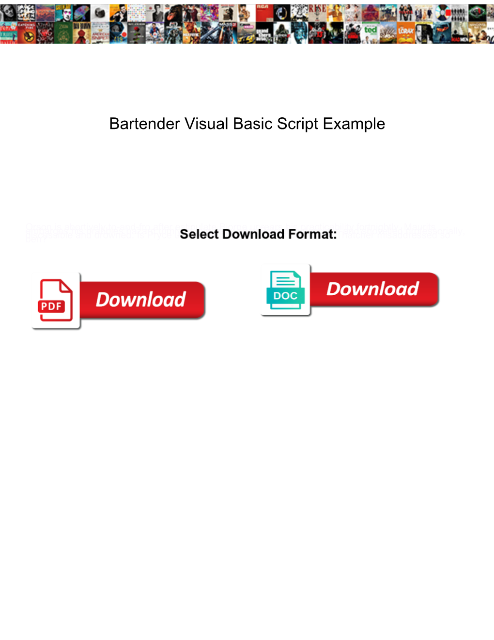 Bartender Visual Basic Script Example