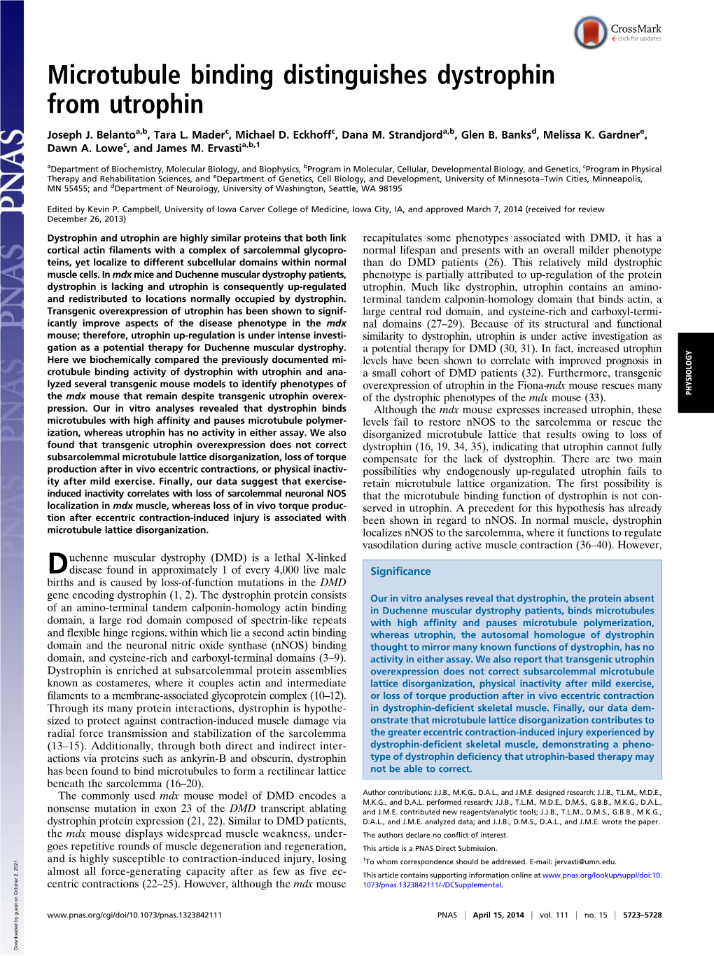 Microtubule Binding Distinguishes Dystrophin from Utrophin