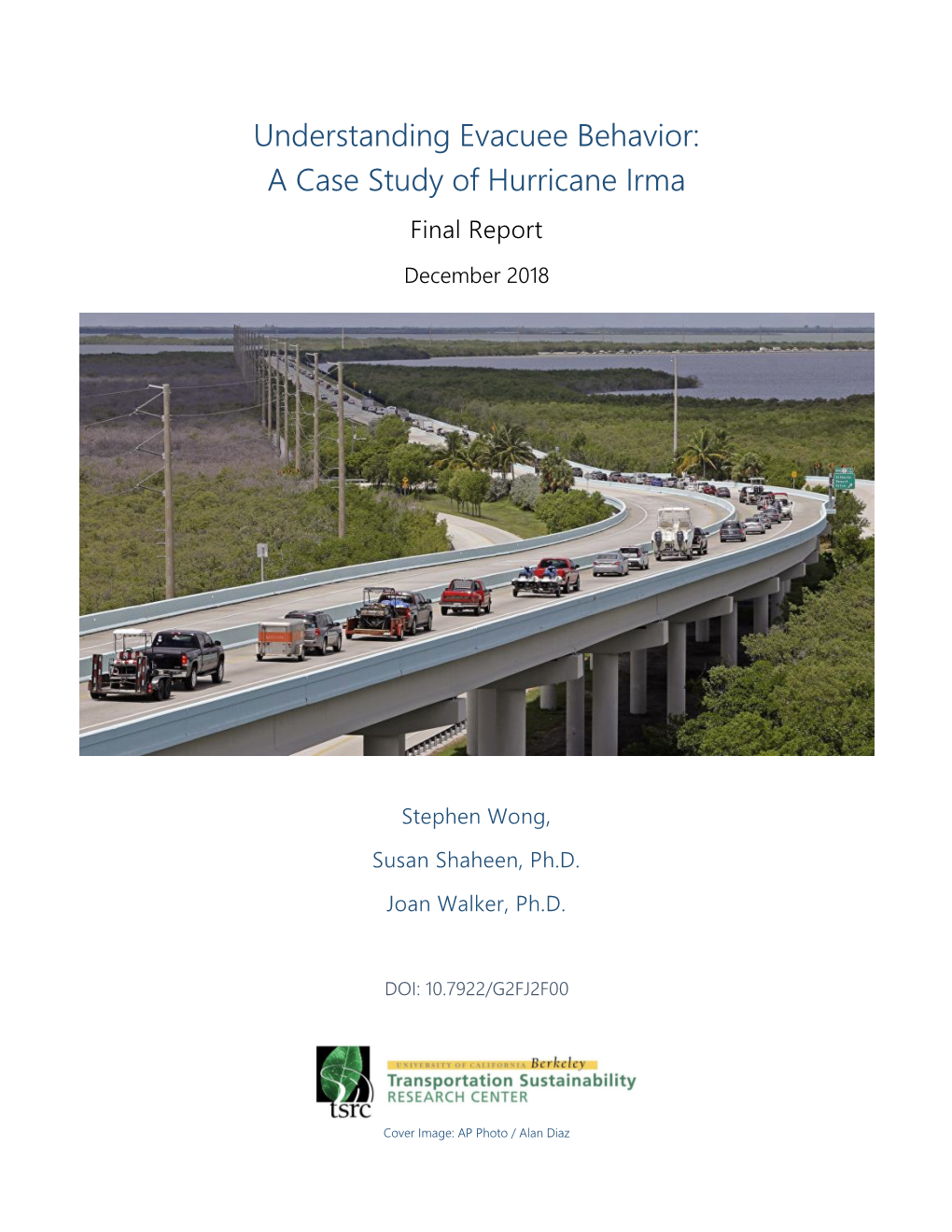 Understanding Evacuee Behavior: a Case Study of Hurricane Irma Final Report