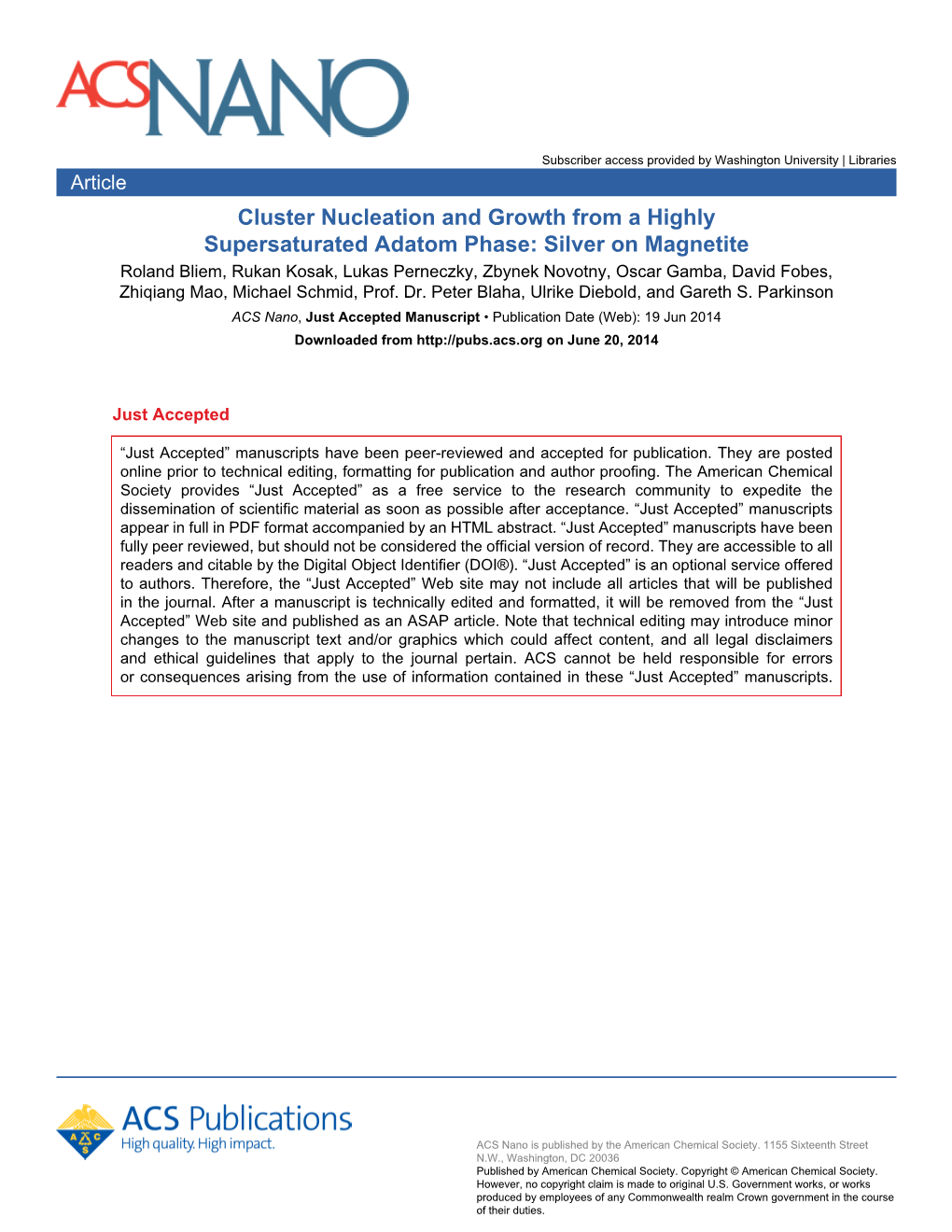 Cluster Nucleation and Growth from a Highly Supersaturated Adatom