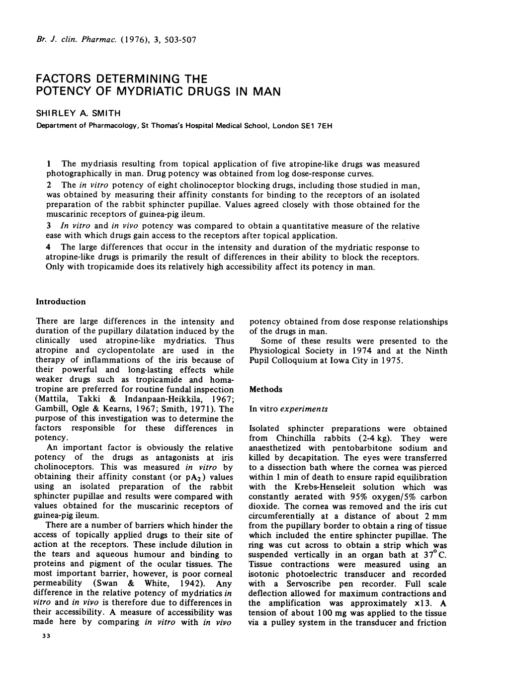 Potency of Mydriatic Drugsin