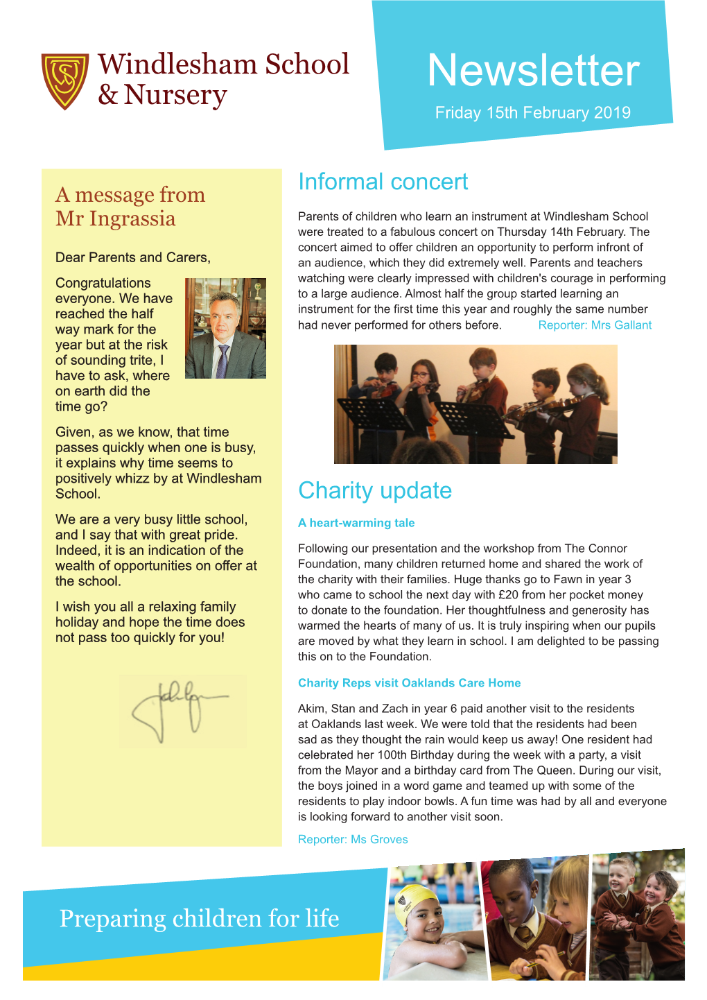 Newsletter 15 February