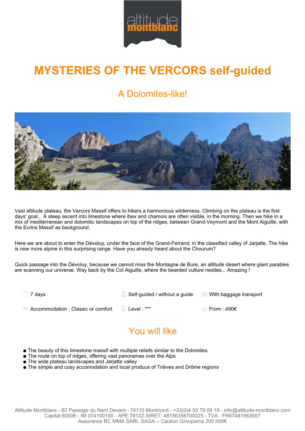 MYSTERIES of the VERCORS Self-Guided