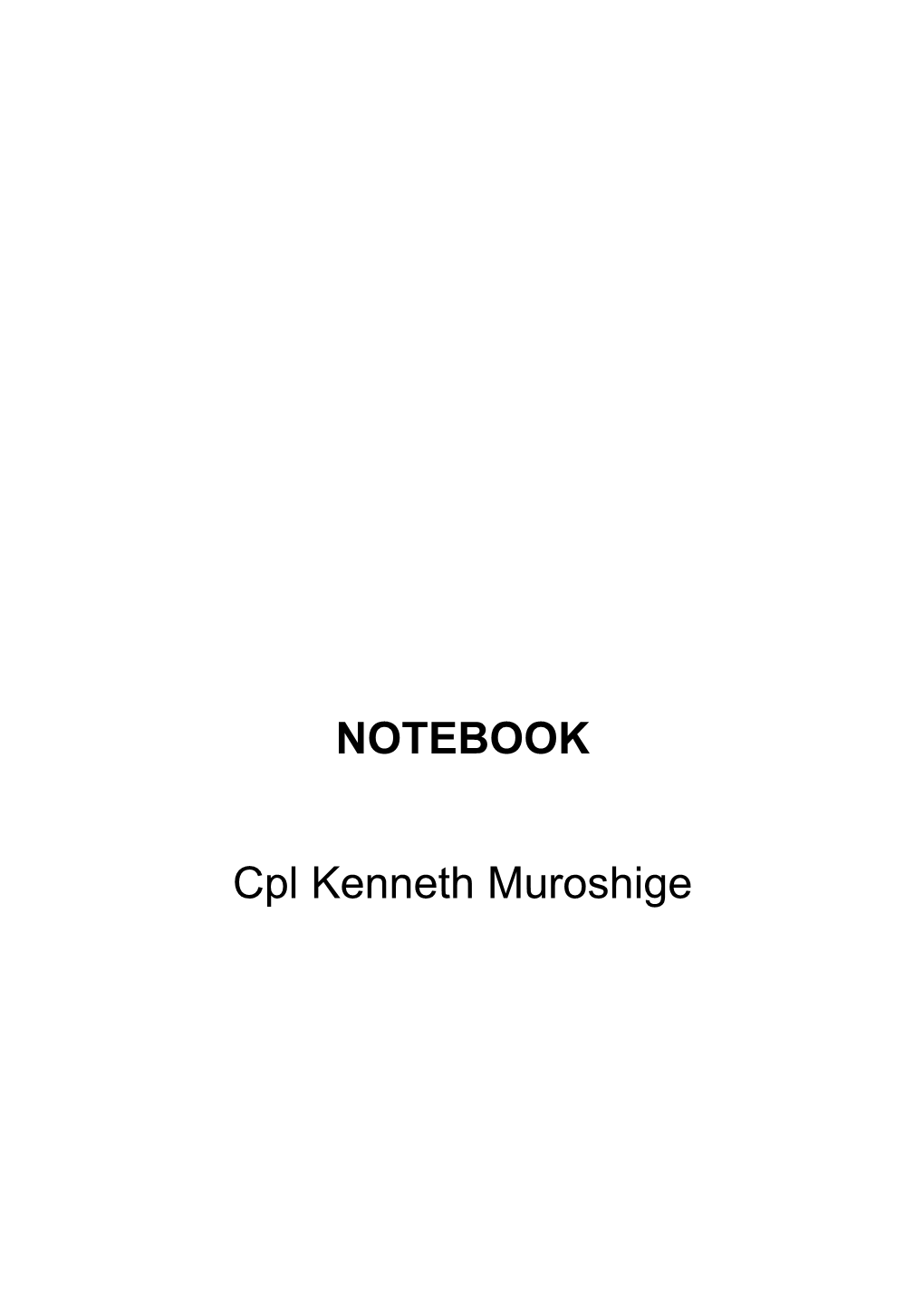 Read Transcript of Kenneth Muroshige's Diary