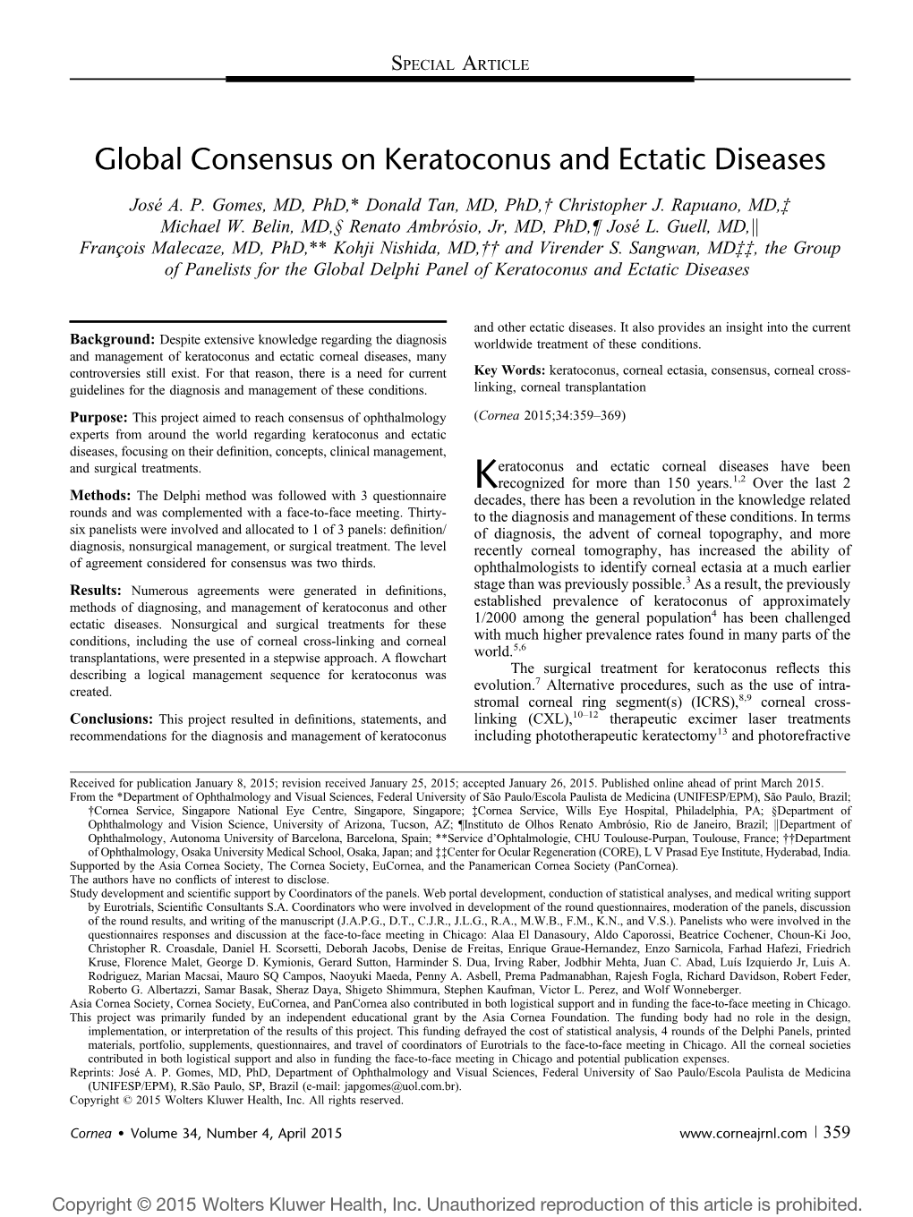 Global Consensus on Keratoconus and Ectatic Diseases
