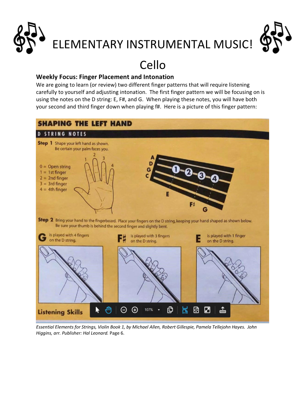 ELEMENTARY INSTRUMENTAL MUSIC! Cello