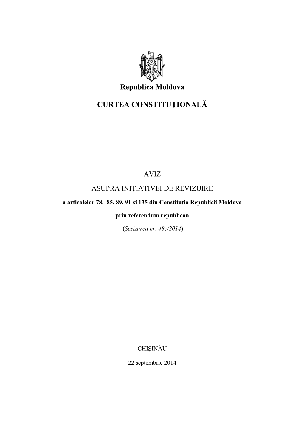 Republica Moldova CURTEA CONSTITUŢIONALĂ