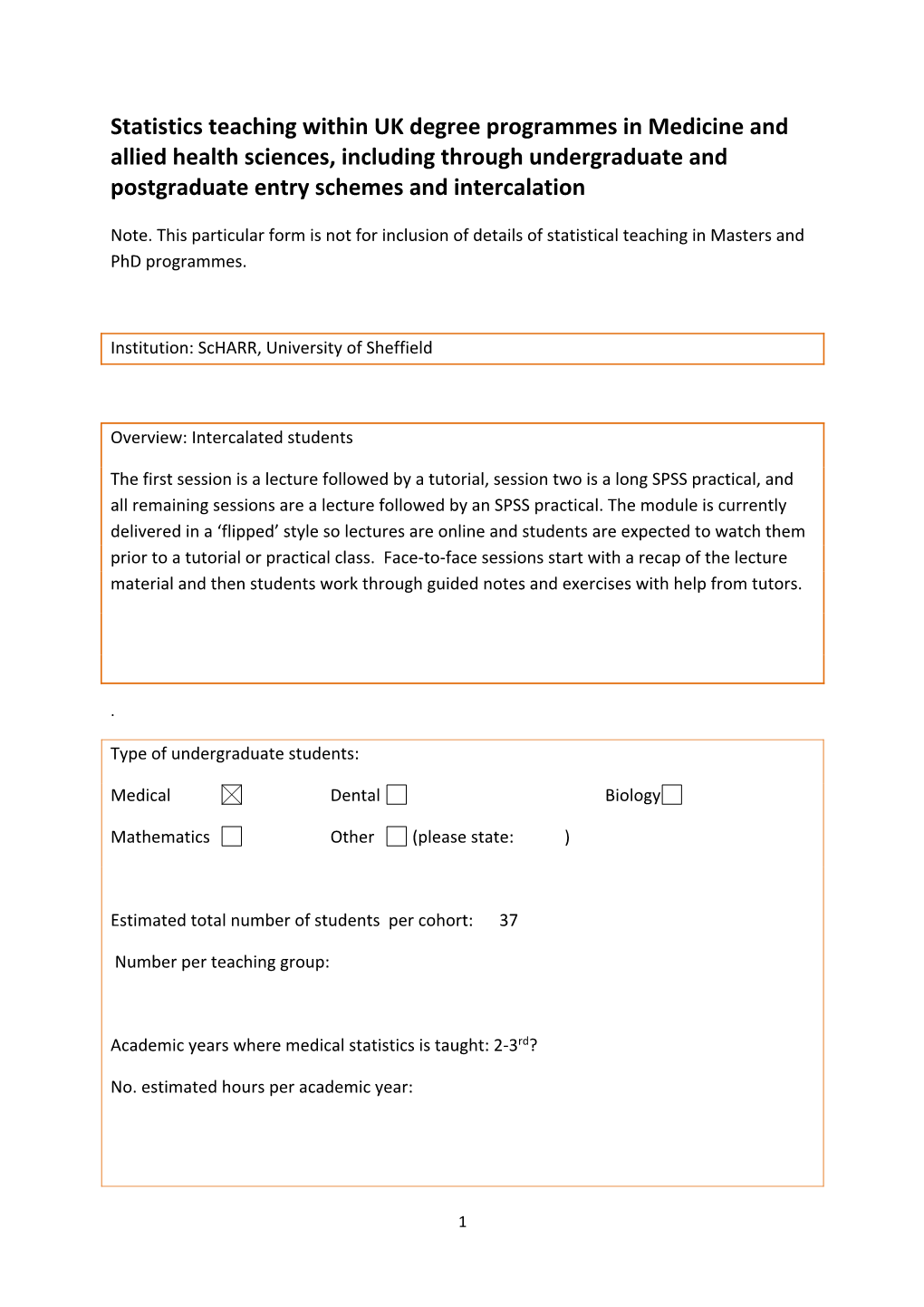 University of Sheffield (Intercalated Honours)