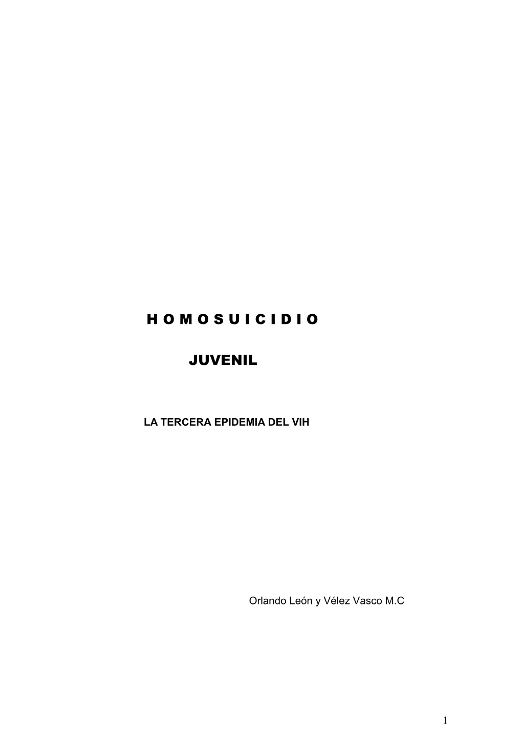 H O M O S U I C I D I O Juvenil