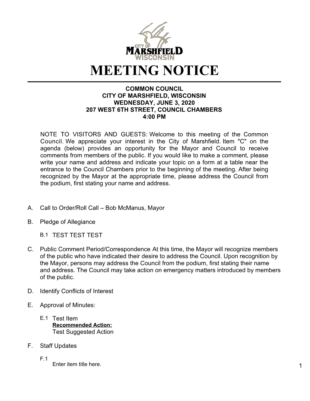 Meeting Notice