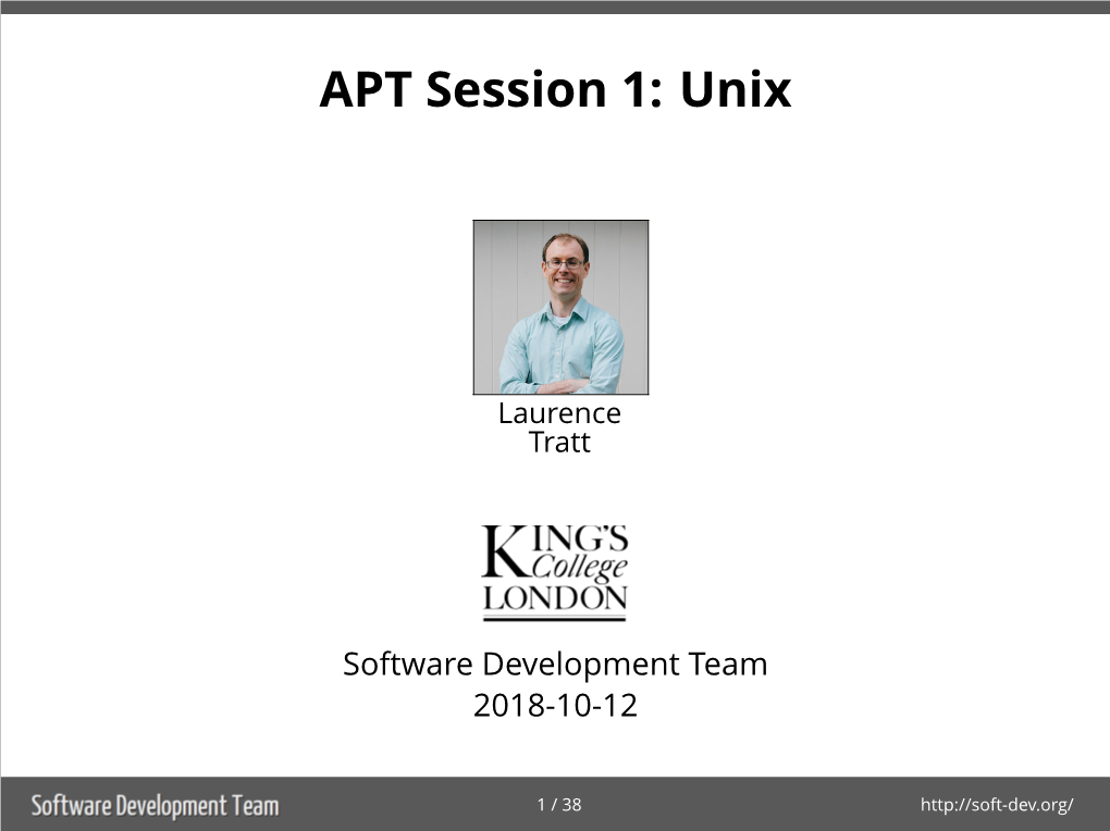 APT Session 1: Unix