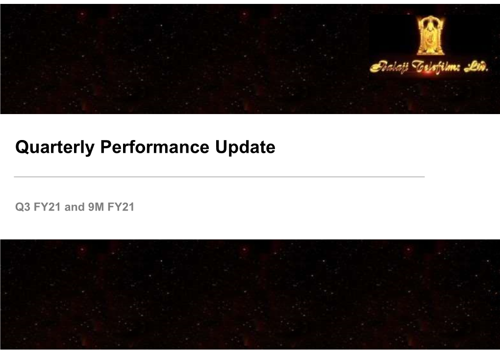Quarterly Performance Update