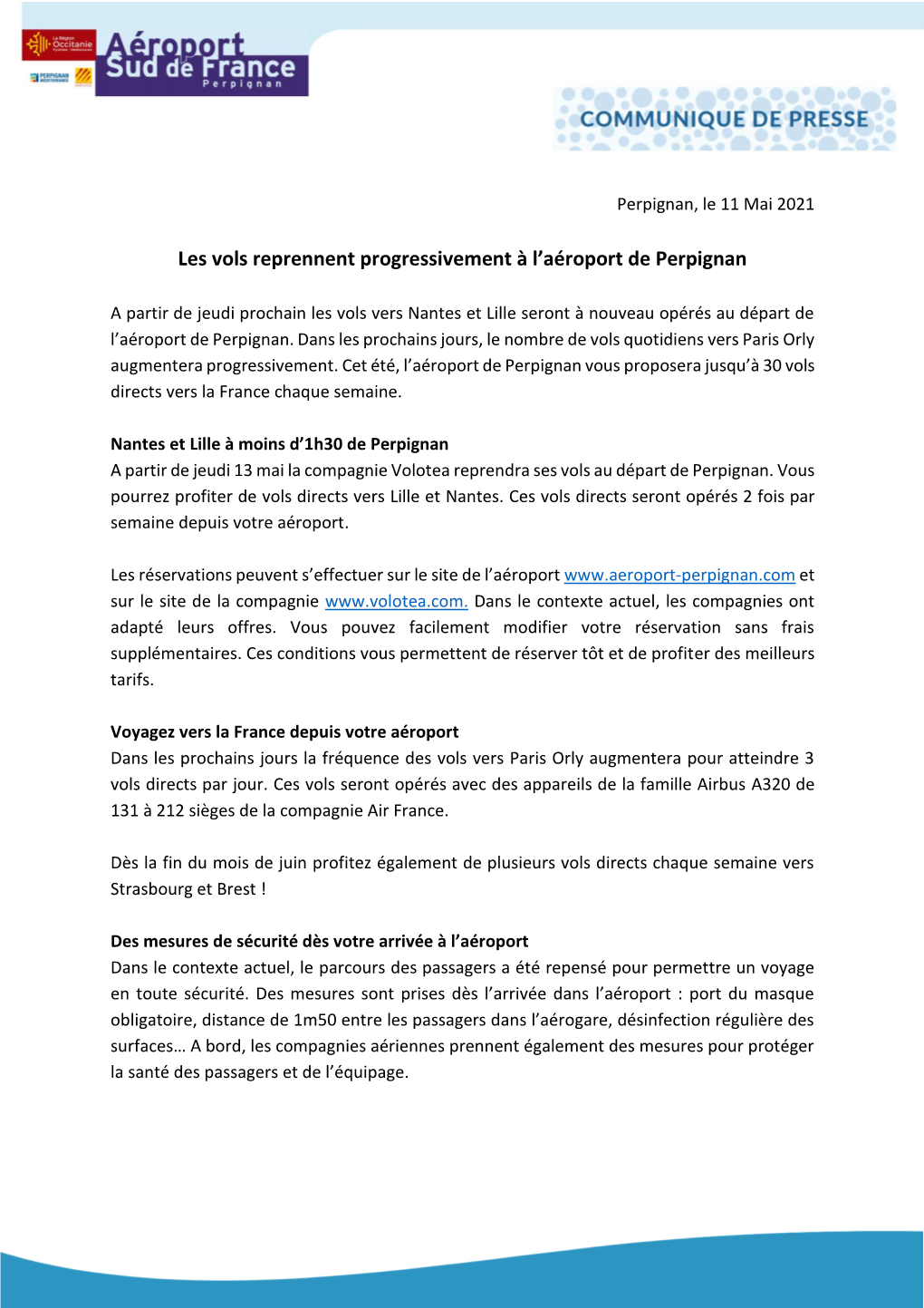 Les Vols Reprennent Progressivement À L'aéroport De Perpignan