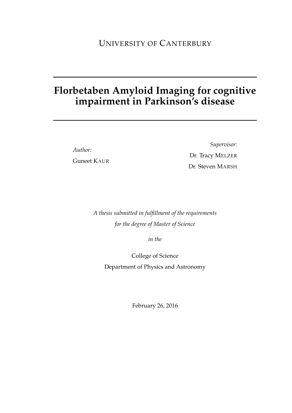 Florbetaben Amyloid Imaging for Cognitive Impairment in Parkinson's