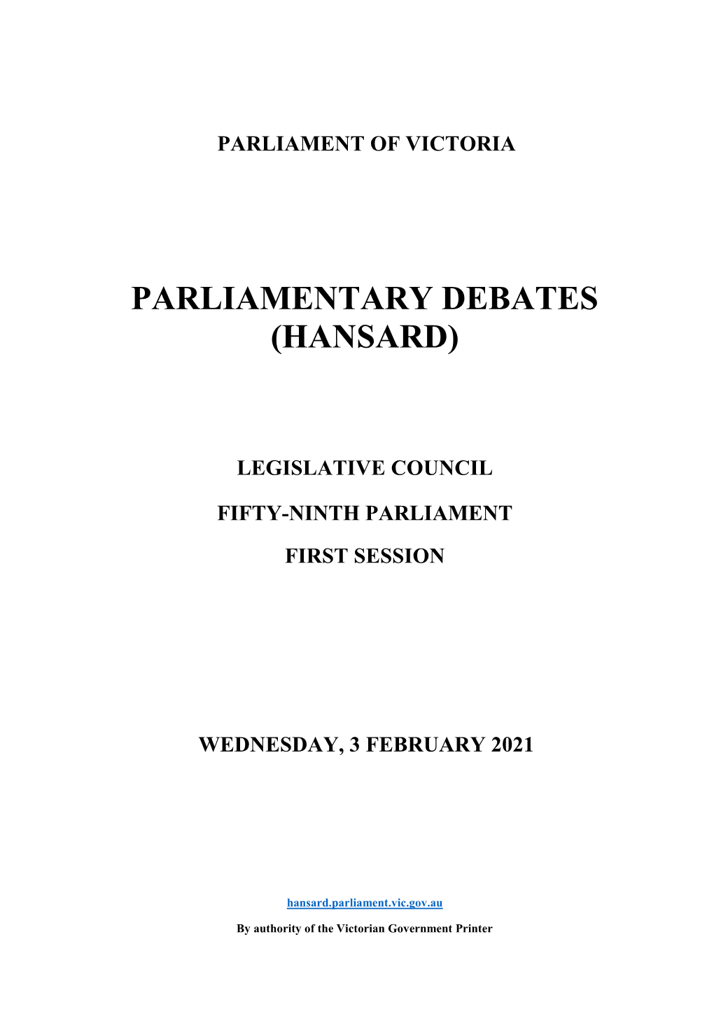 Parliamentary Debates (Hansard)