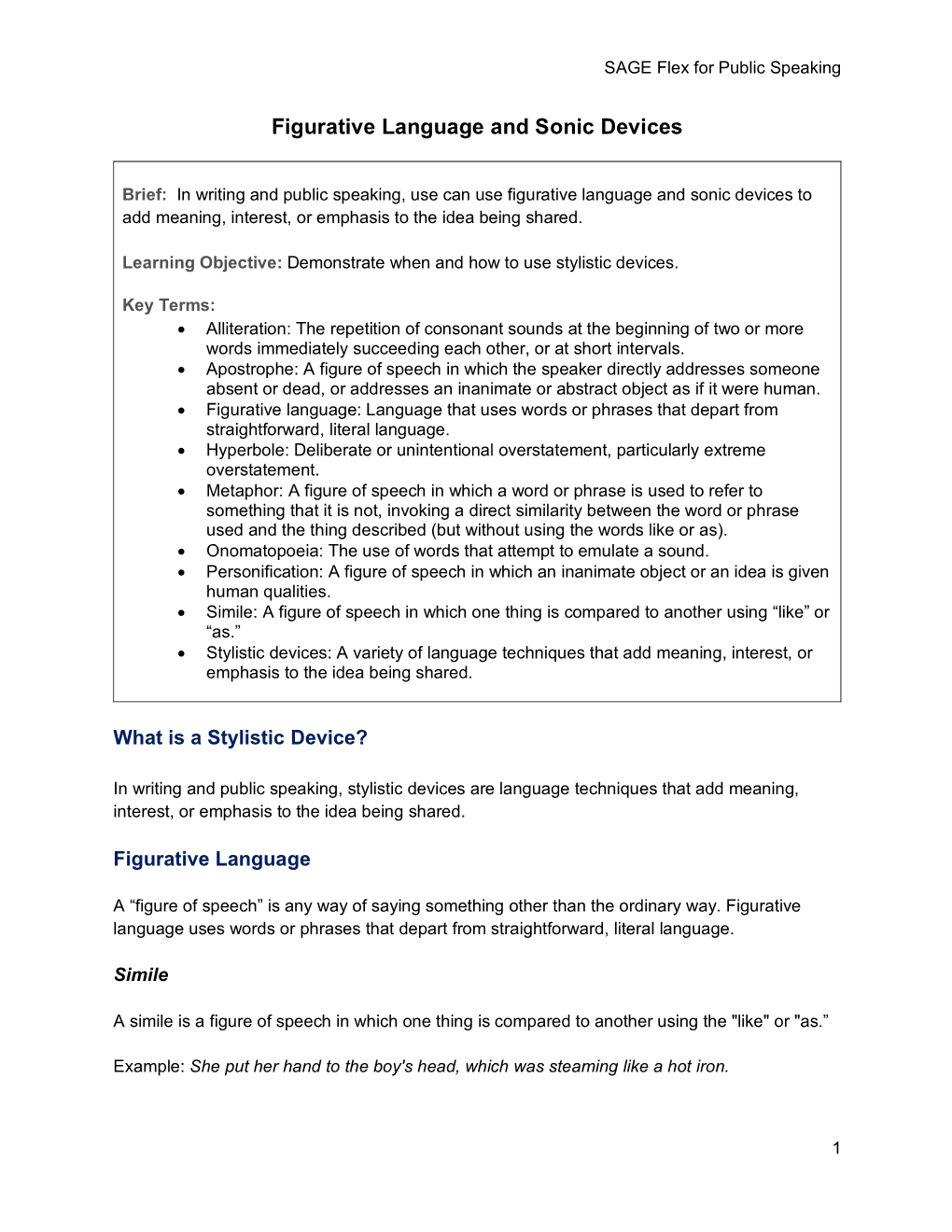 Figurative Language and Sonic Devices