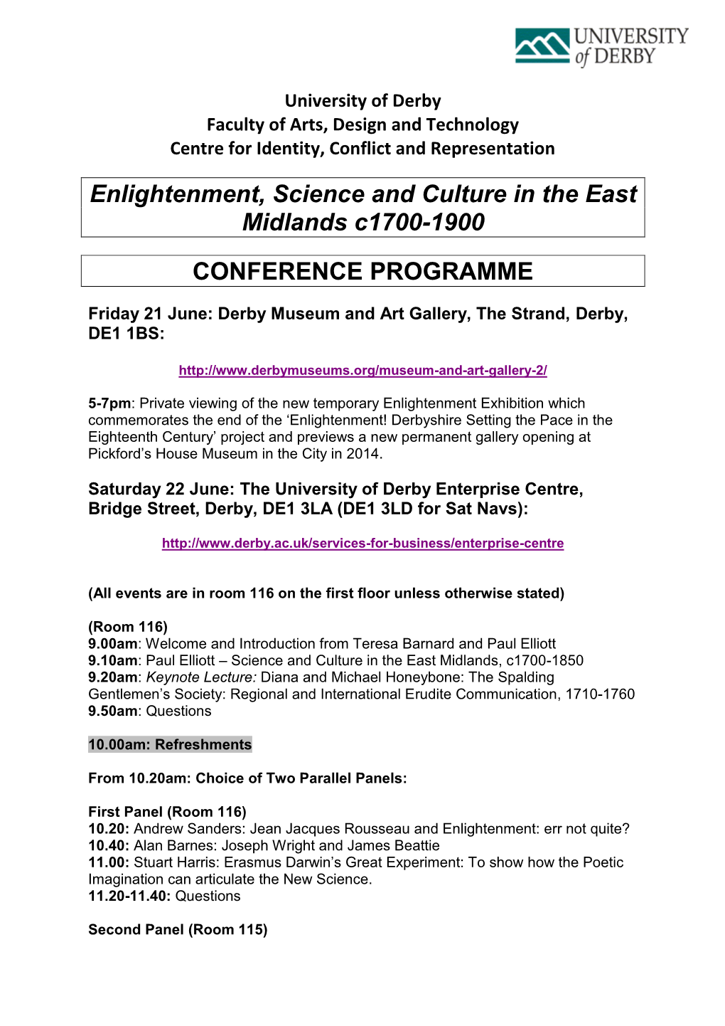 Enlightenment, Science and Culture in the East Midlands C1700-1900