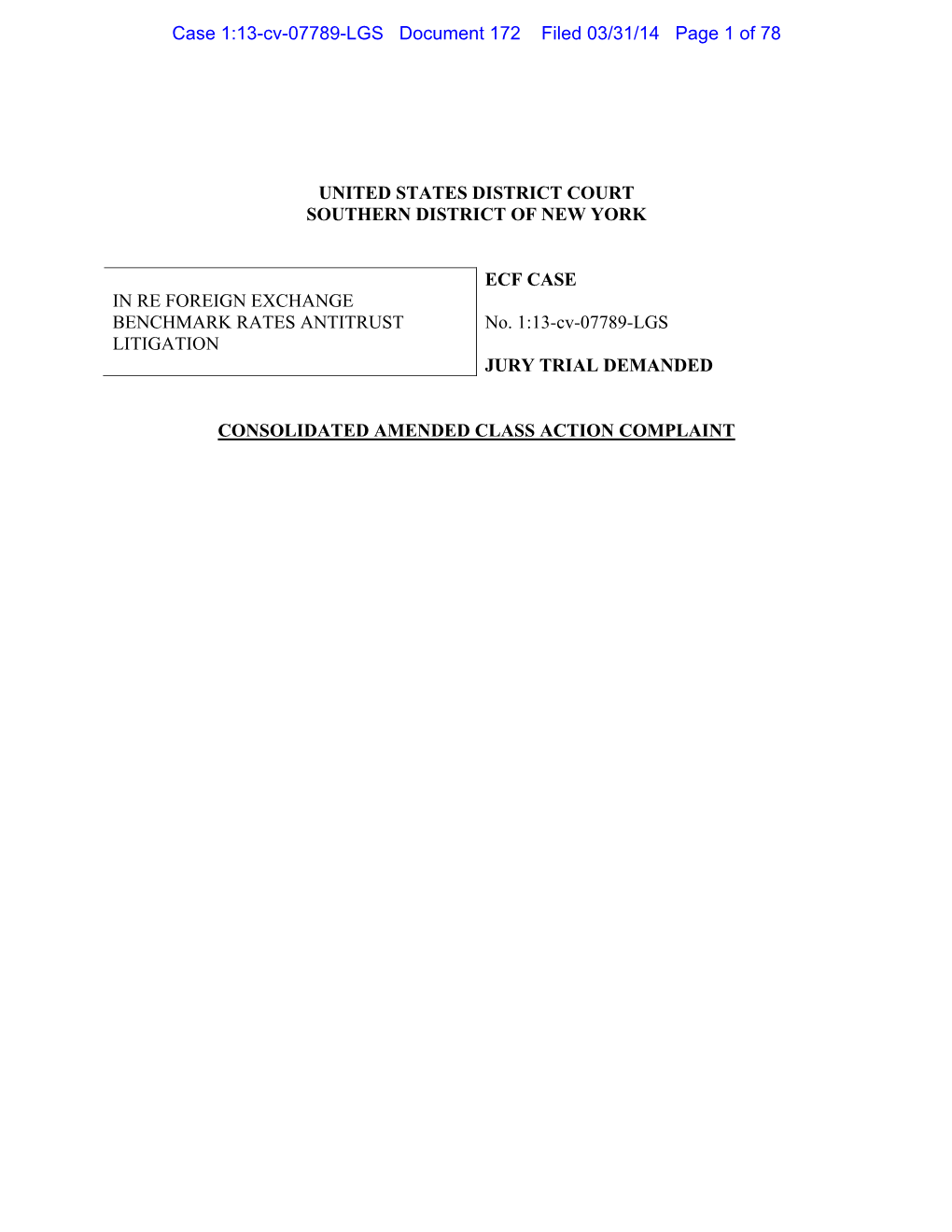 Consolidated Amended Complaint