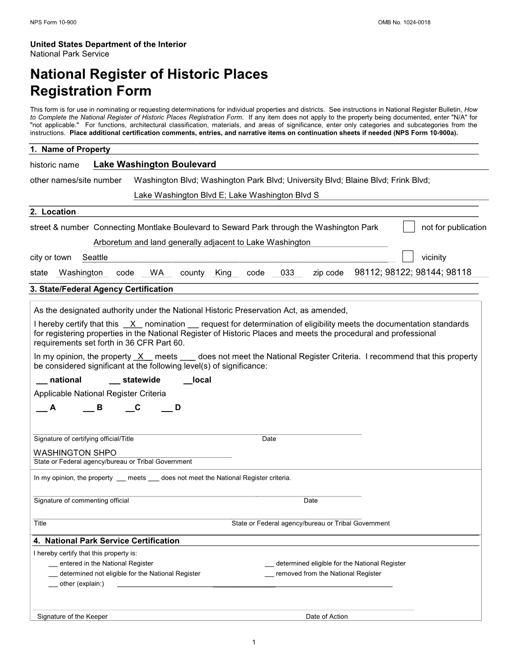 National Register of Historic Places Registration Form