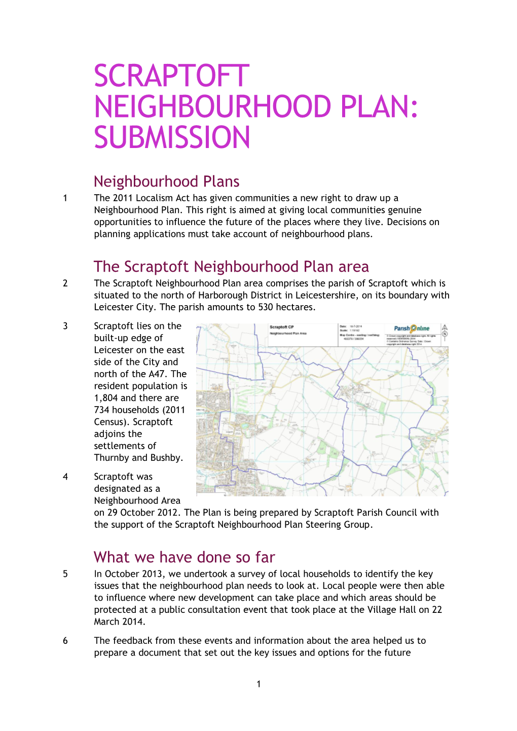 Scraptoft Neighbourhood Plan: Submission