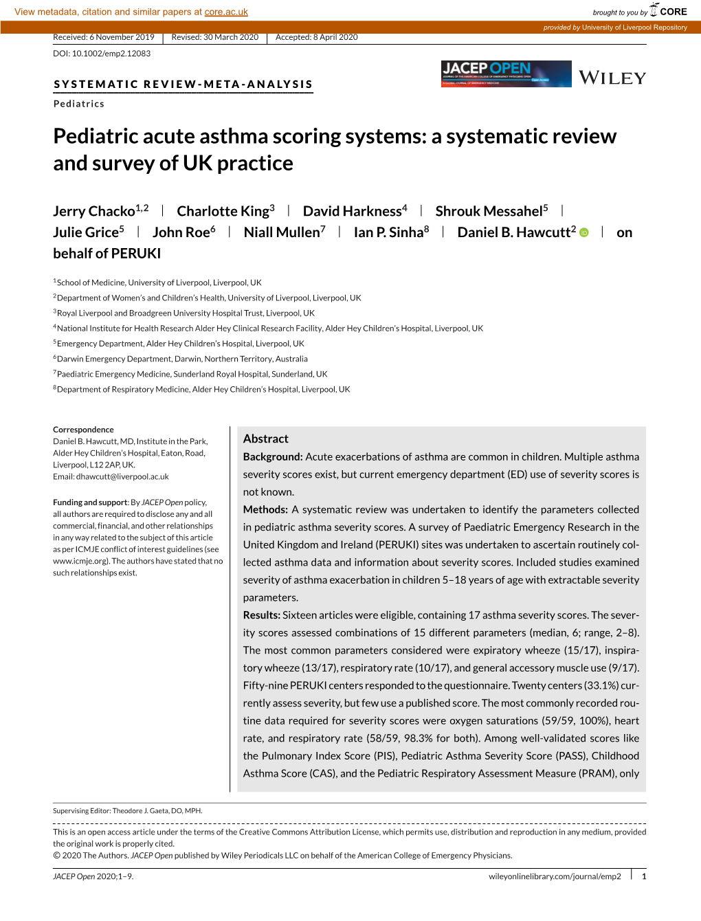 Pediatric Acute Asthma Scoring Systems: a Systematic Review and Survey of UK Practice