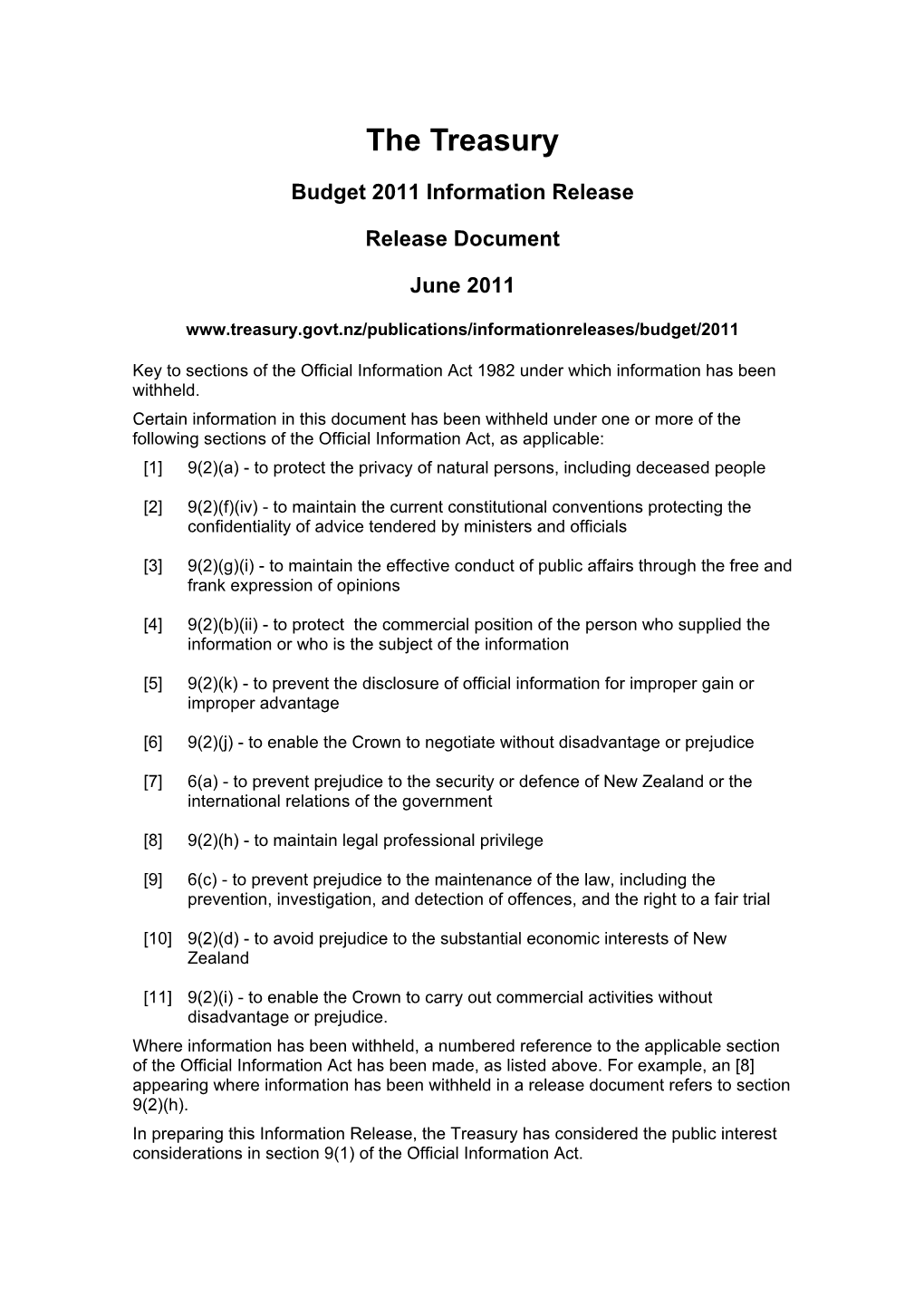 Confirming an Efficiency Dividend for Budget 2012