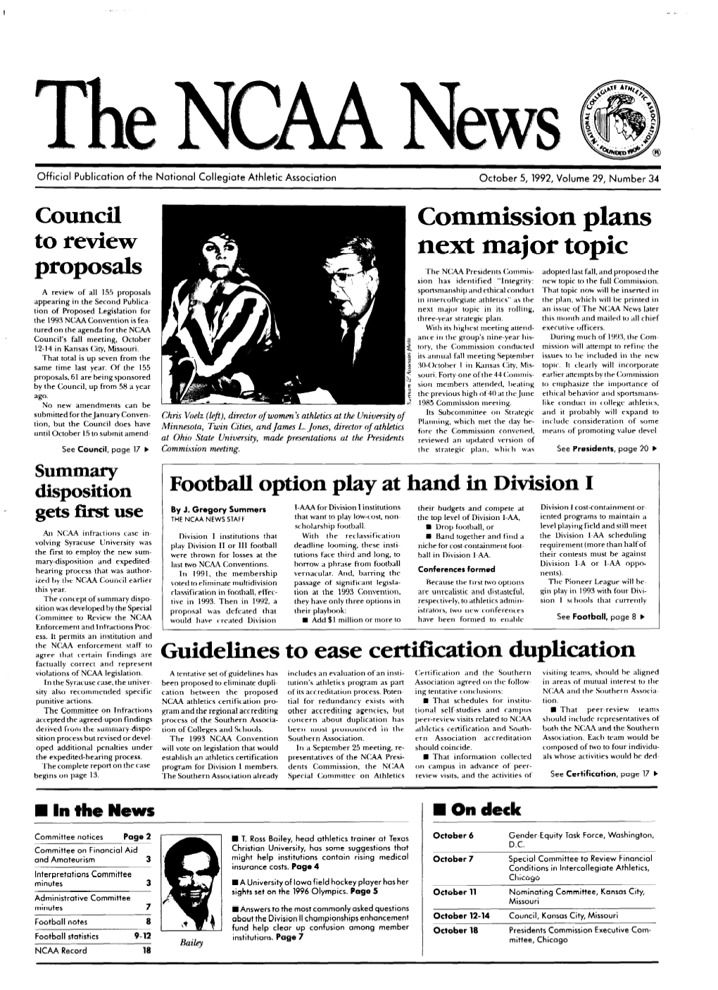 The NCAA News Later the 1993 NCAA Convention Is Fea- Three-Yrar Strategic Plan