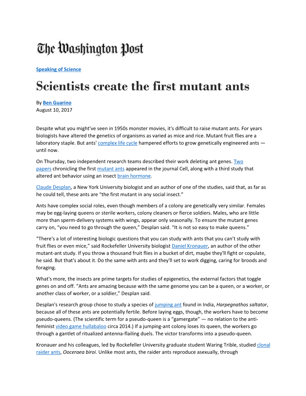 Scientists Create the First Mutant Ants