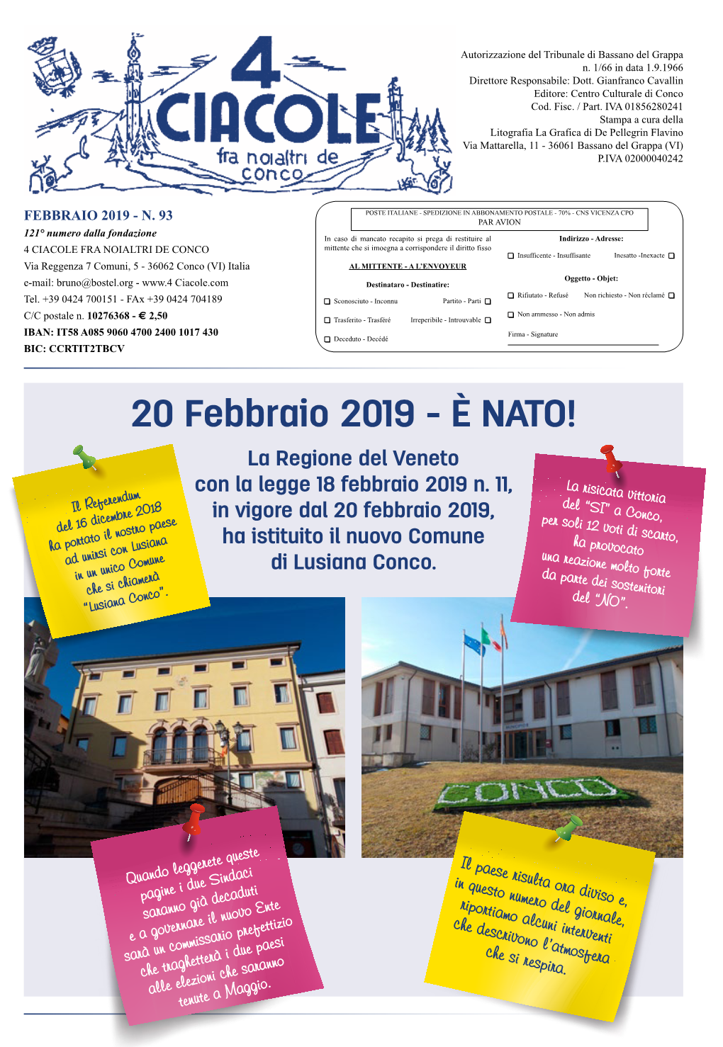 20 Febbraio 2019 - È NATO! La Regione Del Veneto Con La Legge 18 Febbraio 2019 N