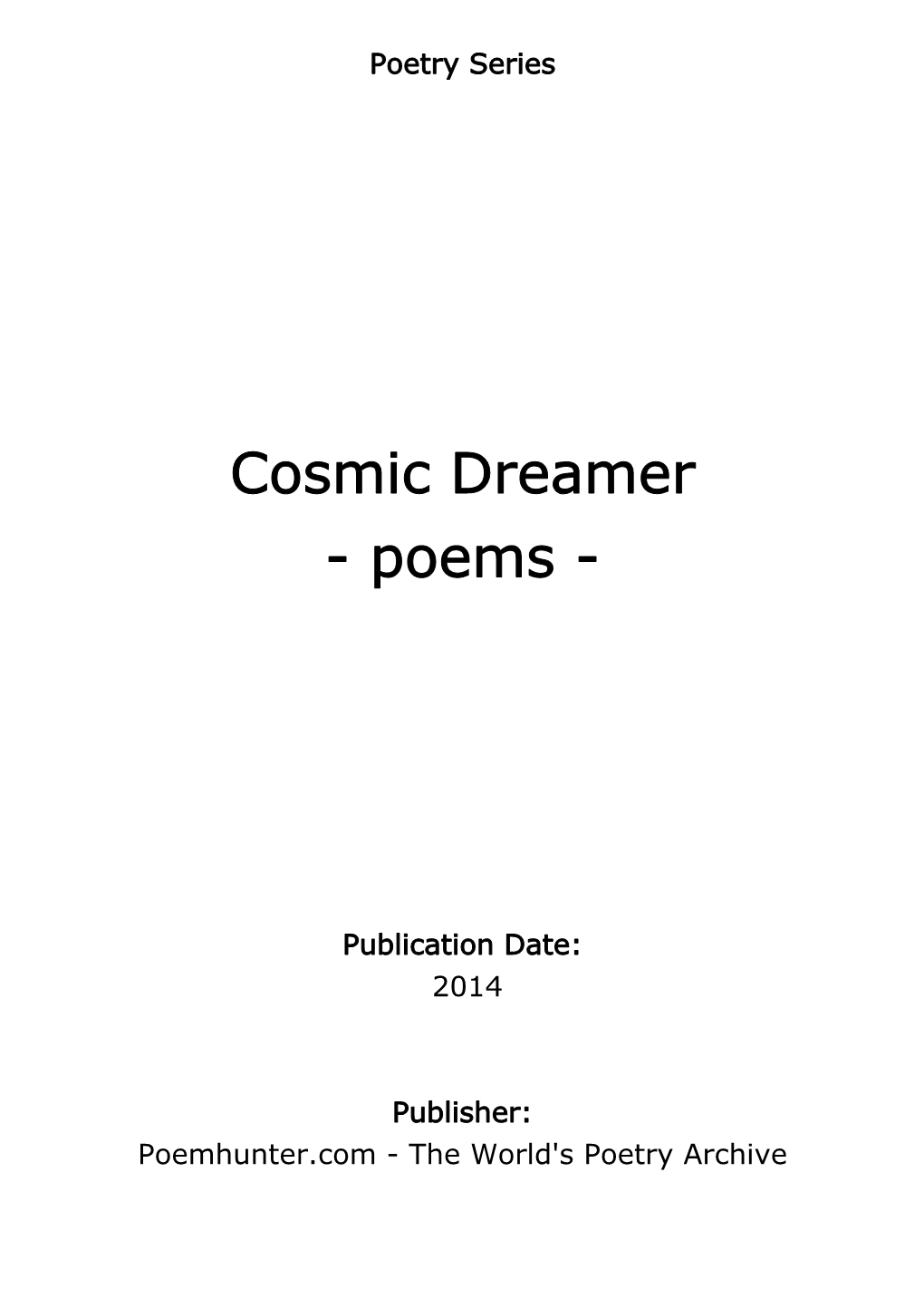 Cosmic Dreamer - Poems