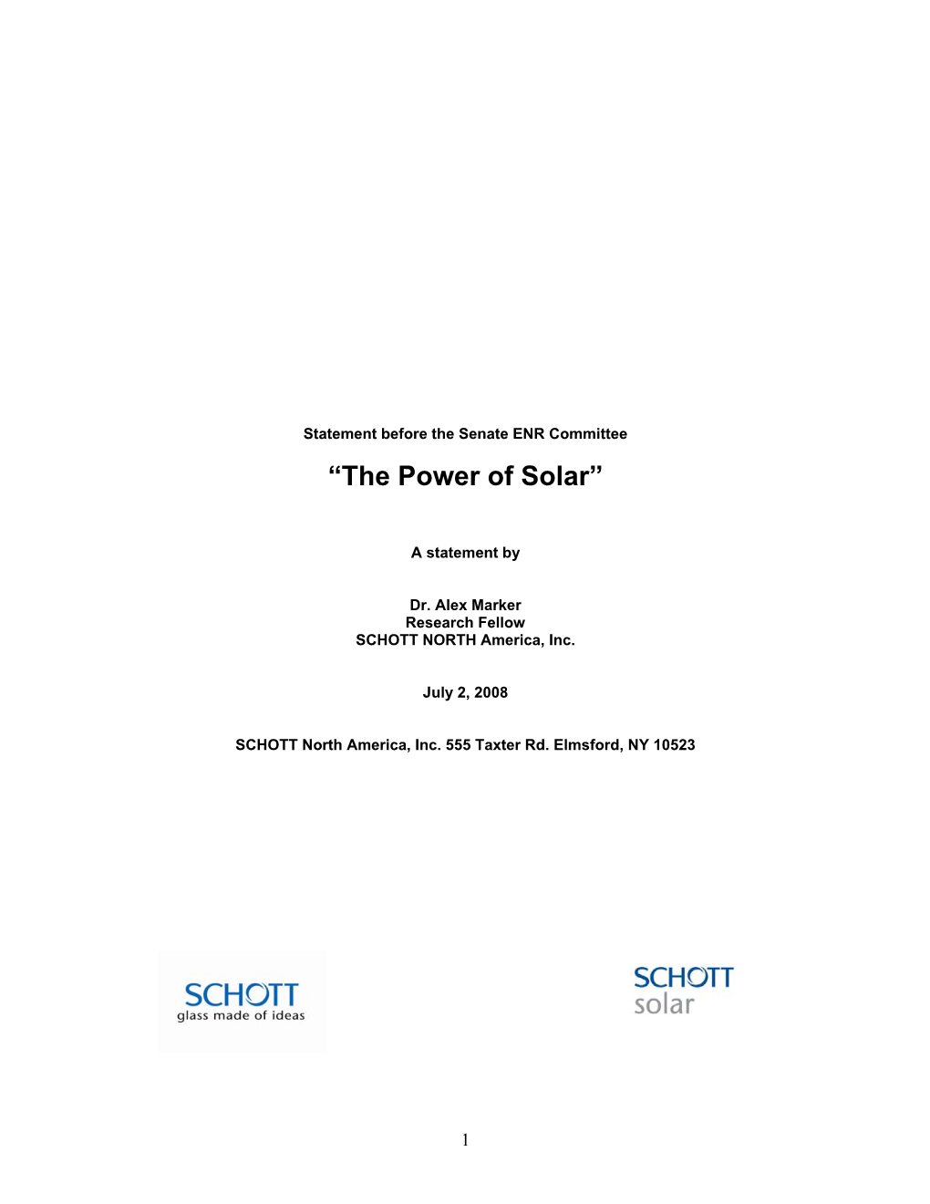 “The Power of Solar”