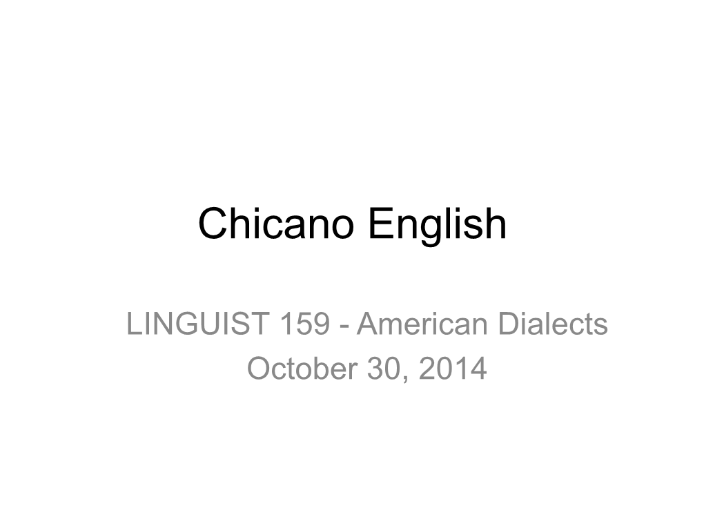 Chicano English