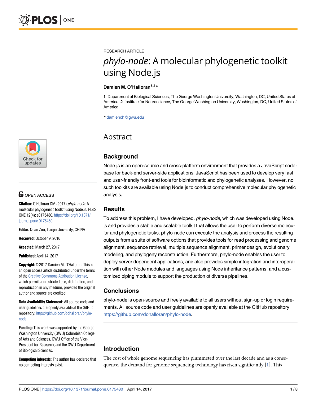 A Molecular Phylogenetic Toolkit Using Node.Js