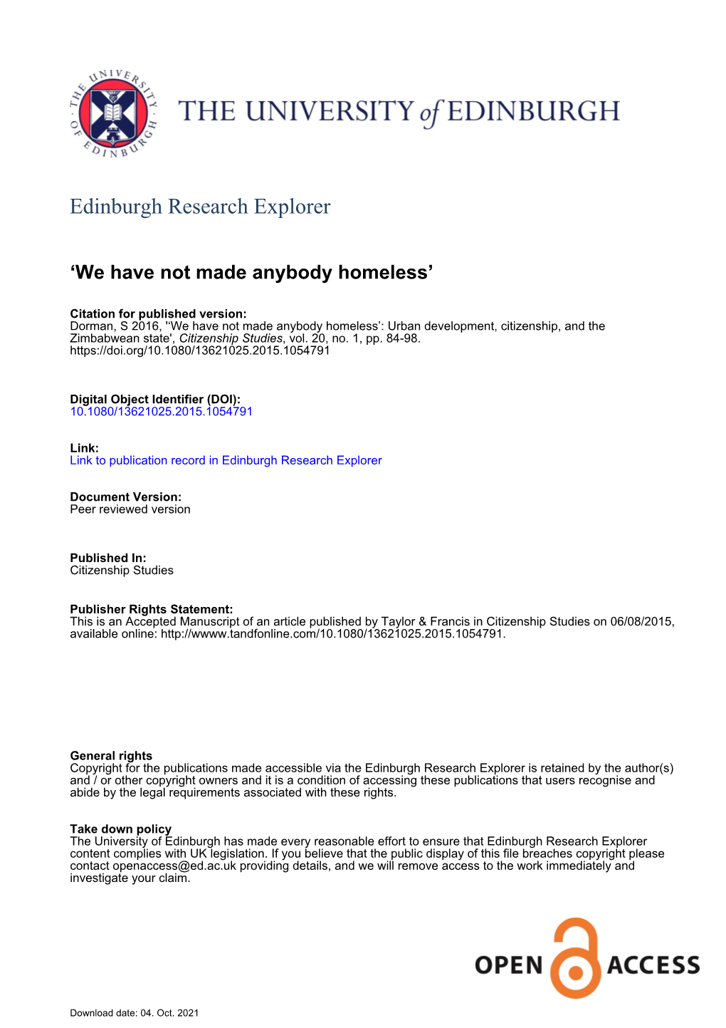 Edinburgh Research Explorer