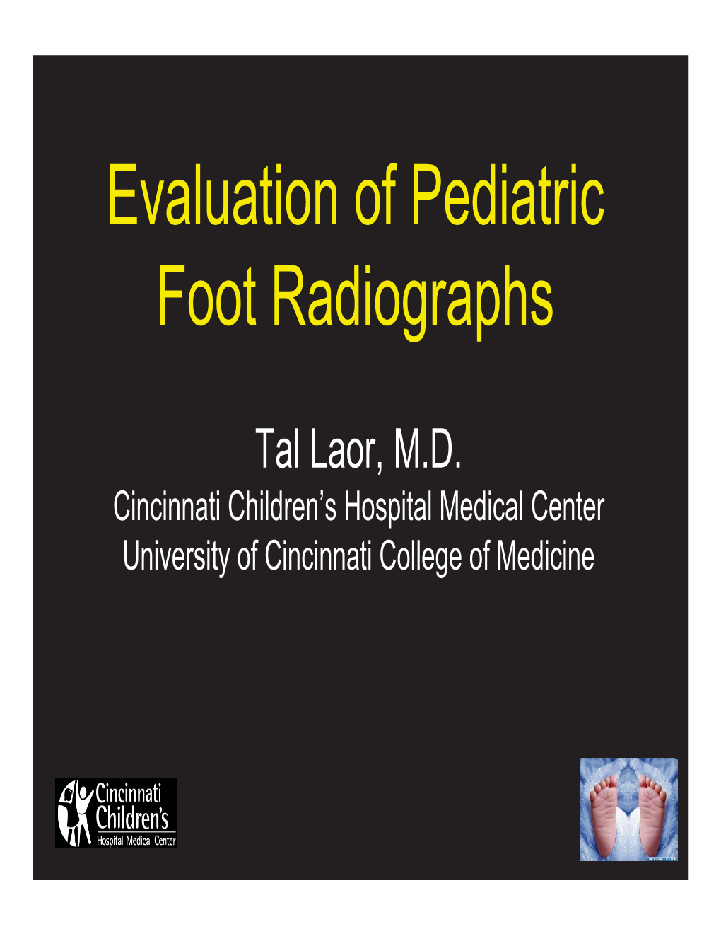 Evaluation of Pediatric Foot Radiographs