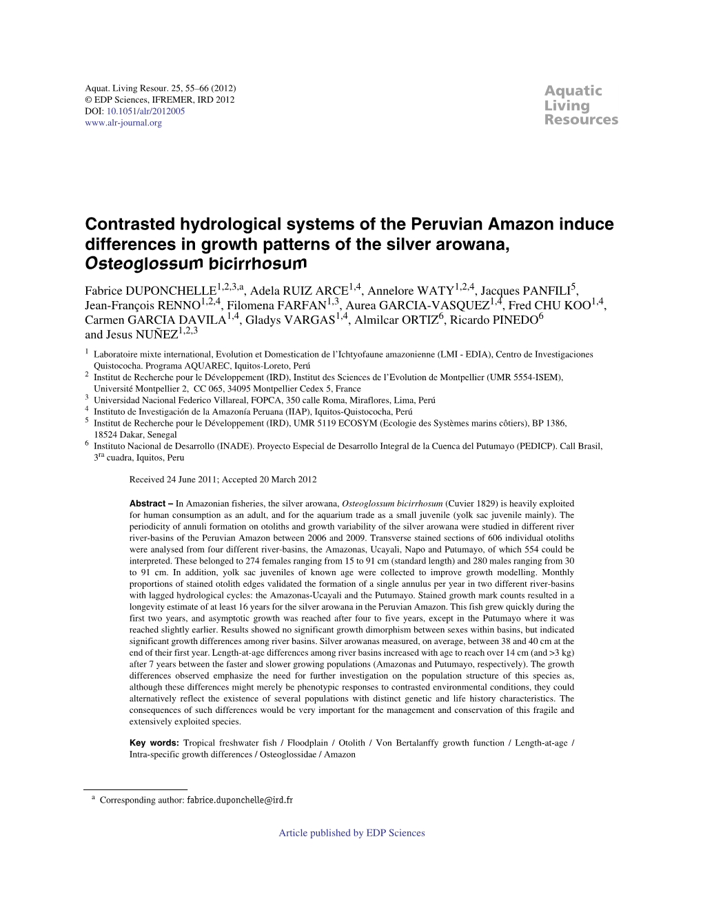 Contrasted Hydrological Systems of the Peruvian Amazon Induce